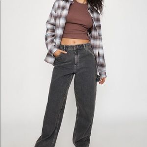 90s wide legs black wash jeans